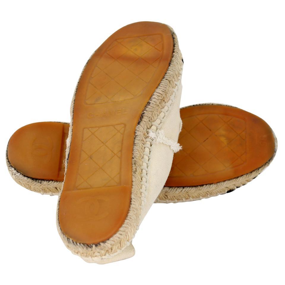 Chanel Espadrille 35 Raw Canvas Woven Flats CC-S0829-0009 6