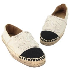 Chanel Espadrille 36 CC Ballerina Canvas Linen Flats CC-0717N-0004