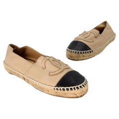 Chanel Espadrille 36 Leder Cap Toe CC Flats CC-0505N-0162