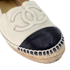 Chanel Espadrille 36 Leather Cap Toe Flats CC-S0225P-0001