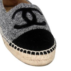 Chanel Espadrille 36 Woven Felt CC Runway Rare Flats CC-0322N-0082