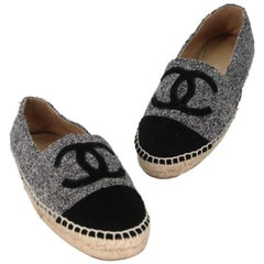 Chanel Espadrille 36 Woven Felt CC Runway Rare Flats CC-0322N-0082