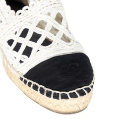 Chanel Espadrille 37 Tissu tissé Gros grain CC Cap-Toe Flats CC-0502N-0132
