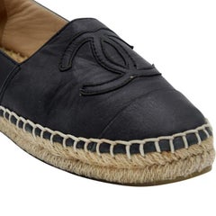 Chanel Espadrille 38 - Chaussures plates empilées doublement en cuir CC-0225N-0049