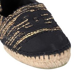 Chanel Espadrille 38 Tweed Canvas Flats CC-1109P-0016