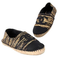 Chanel Espadrille 38 Tweed Canvas Flats CC-1109P-0016
