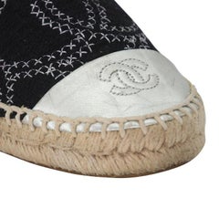 Chanel Espadrille 38 Tweed CC Cap Toe Flats CC-0525N-0208