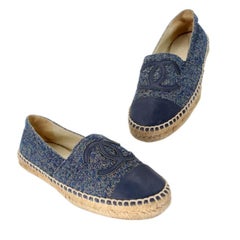 Chanel Espadrille 38 Cap Toe CC-Sandalen aus Wolle CC-0502N-0134