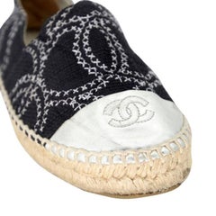 Chanel Espadrille 40 Stitch Canvas CC Cap Flats CC-1109P-0008