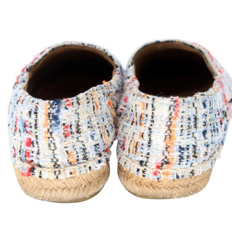 Chanel Alpargata 40 Lienzo Tweed CC Cap-Toe Flats CC-1109P-0013 Beige