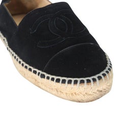 Chanel Espadrille 40 Velvet Cap Toe CC Monogram Flats CC-0712N-0004