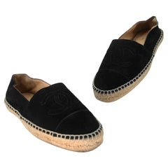 Chanel Espadrille 40 Velvet Cap Toe CC Monogram Flats CC-0712N-0004