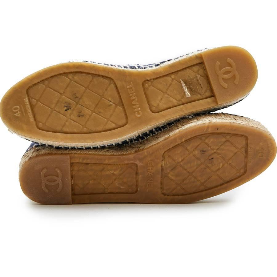 CHANEL Espadrilles in Two-tone Blue and Black Denim Size 40 1