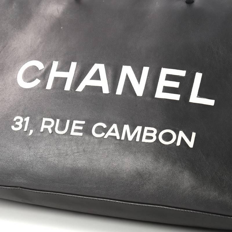 Black Chanel Essential 31 Rue Cambon Shopping Tote Leather Medium