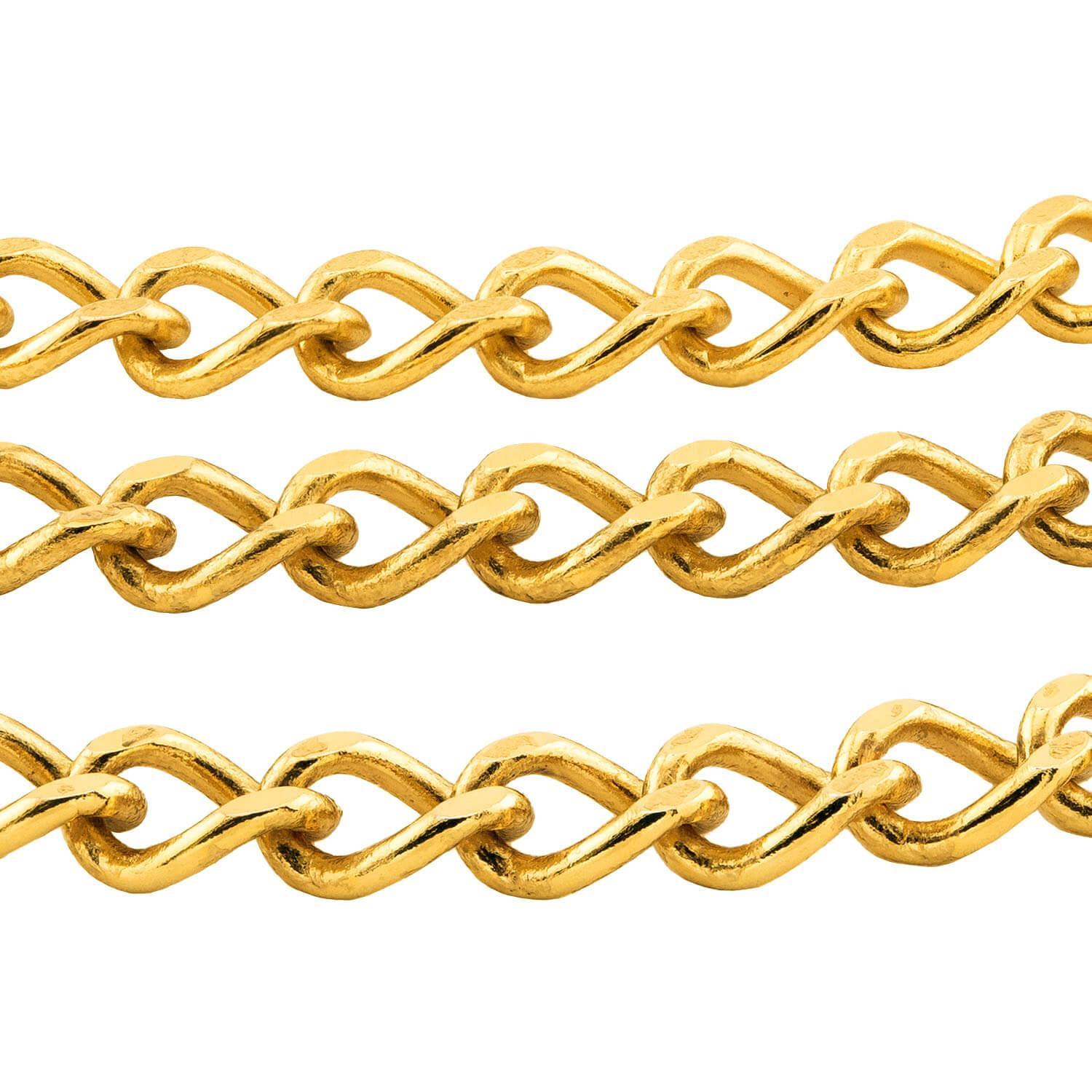 Cintura a catena Chanel Estate con placca d'oro e argento massiccio In condizioni buone in vendita a Narberth, PA