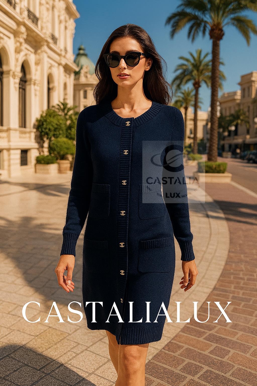 Chanel Eternal CC Turlock Navy Kaschmir Strickjacke 38 FR (Schwarz) im Angebot