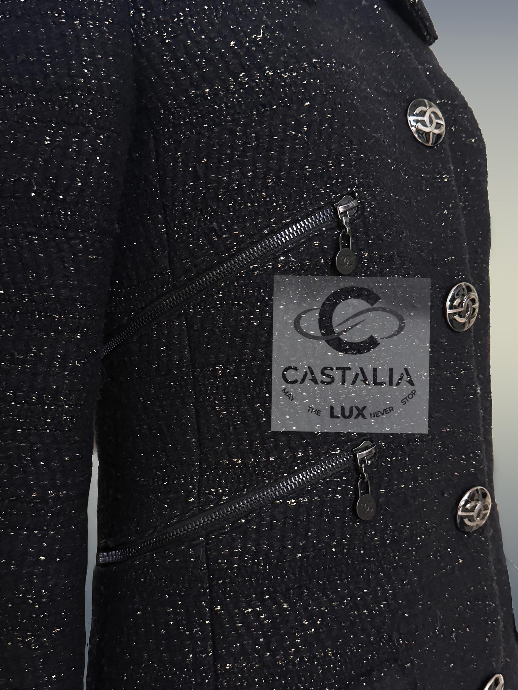 CHANEL Eternity Bound Schwarz Tweed Jacke 38 FR im Angebot 6