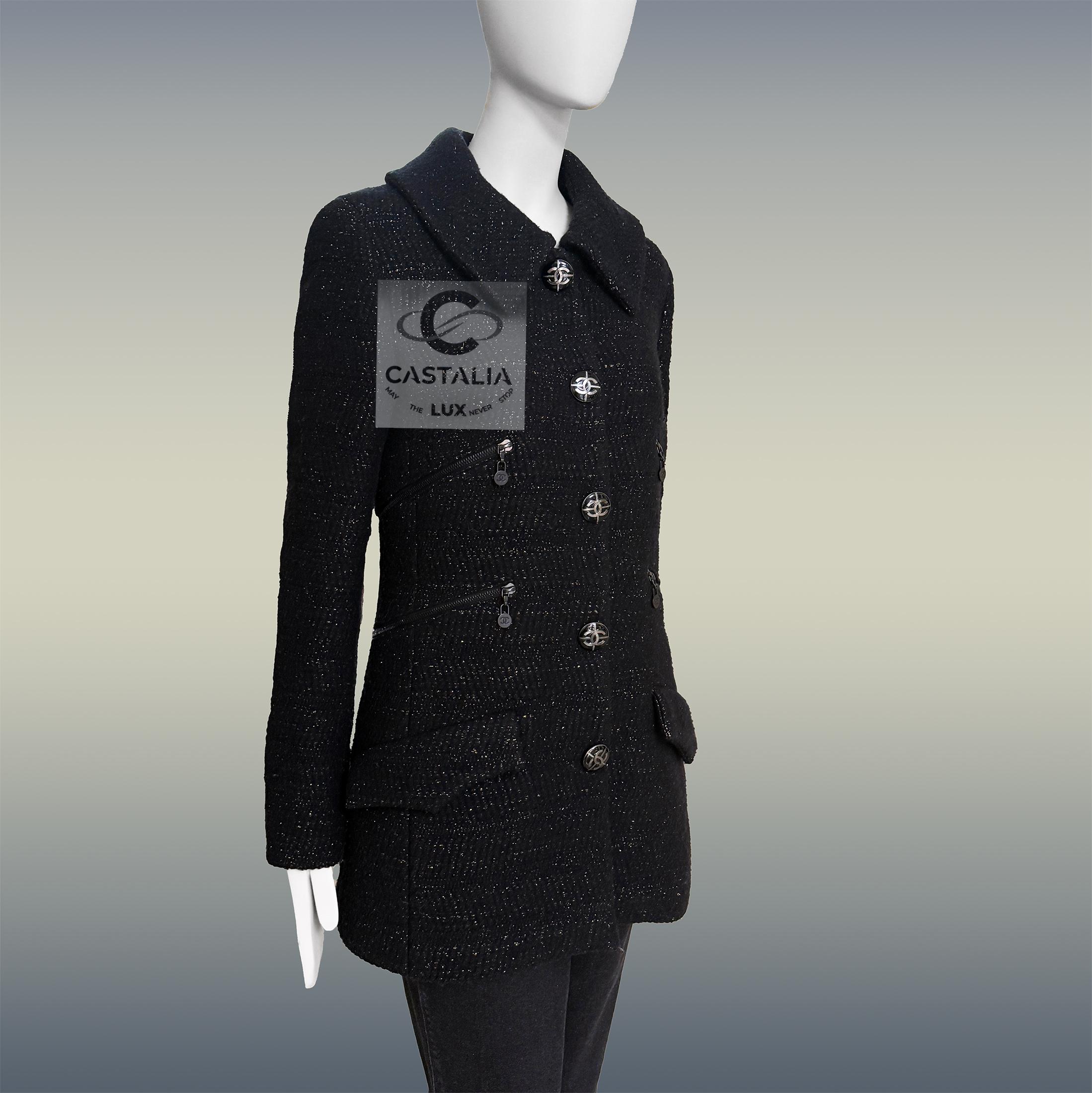 CHANEL Eternity Bound Schwarz Tweed Jacke 38 FR im Angebot 7