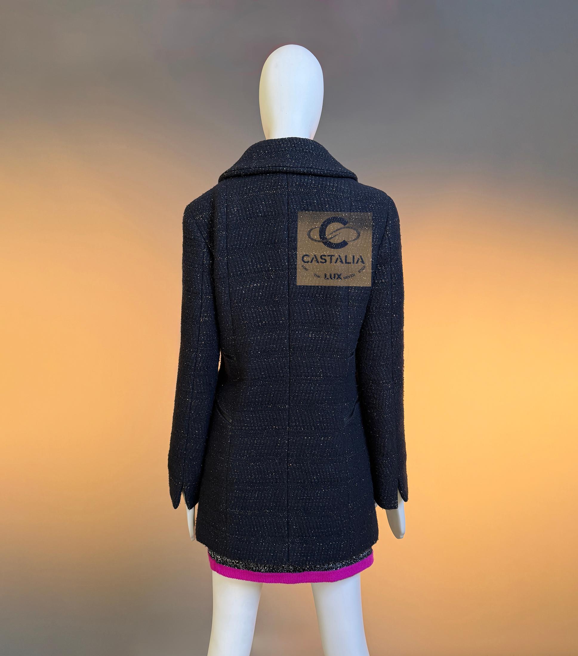 Chanel Eternity Bound, giacca in tweed nero 38 FR in vendita 9