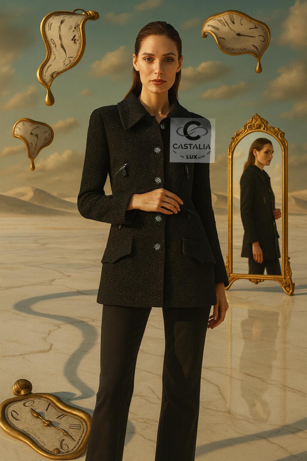  Ein seltenes Sammlerstück von CHANEL unversum, das in perfektem Gleichgewicht zwischen Stärke und Gelassenheit balanciert
 Für denjenigen, der versteht, dass es in der Hierarchie von Chanel Kreationen für den Laufsteg und Kreationen für die