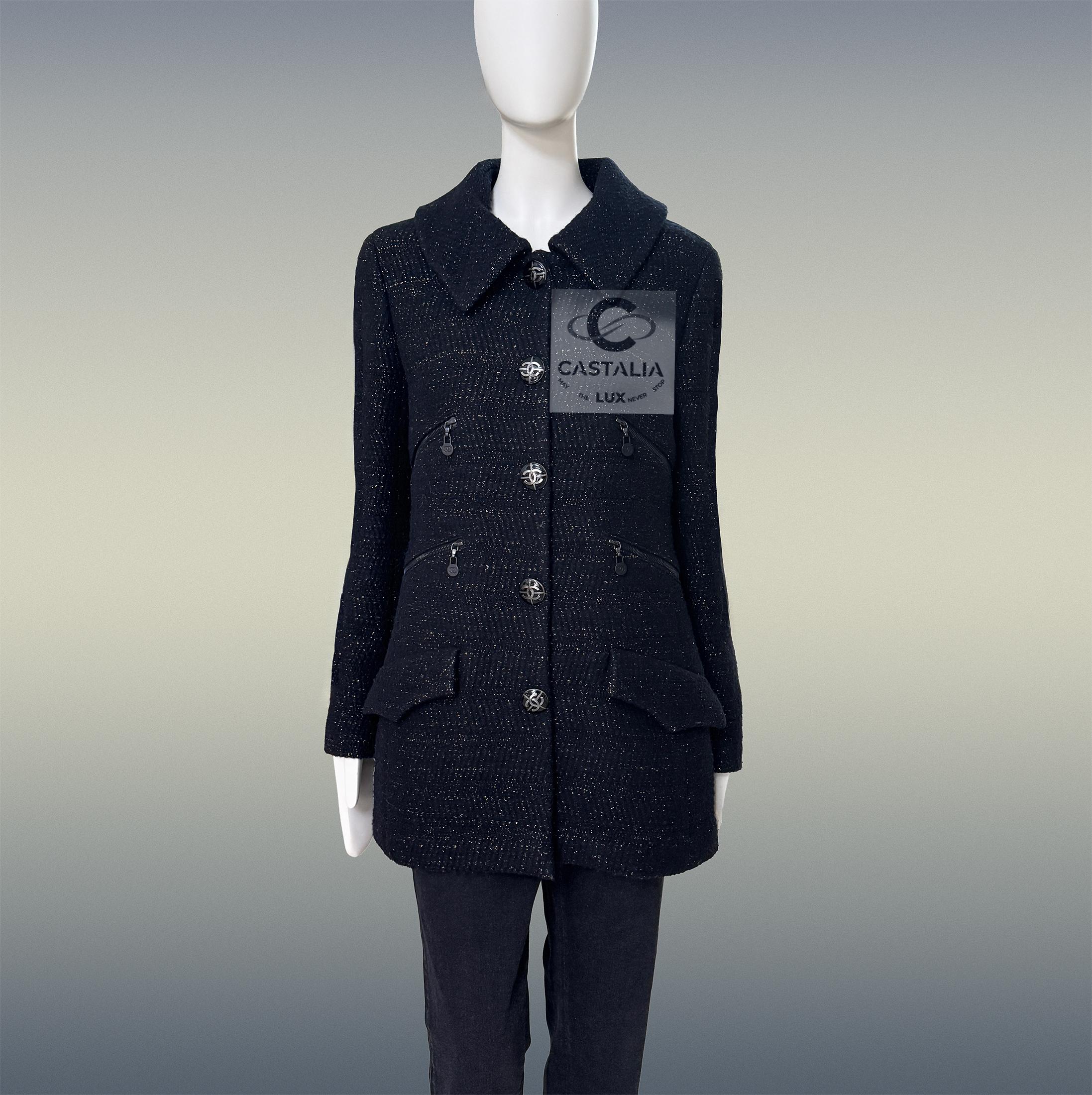 CHANEL Eternity Bound Schwarz Tweed Jacke 38 FR für Damen oder Herren im Angebot
