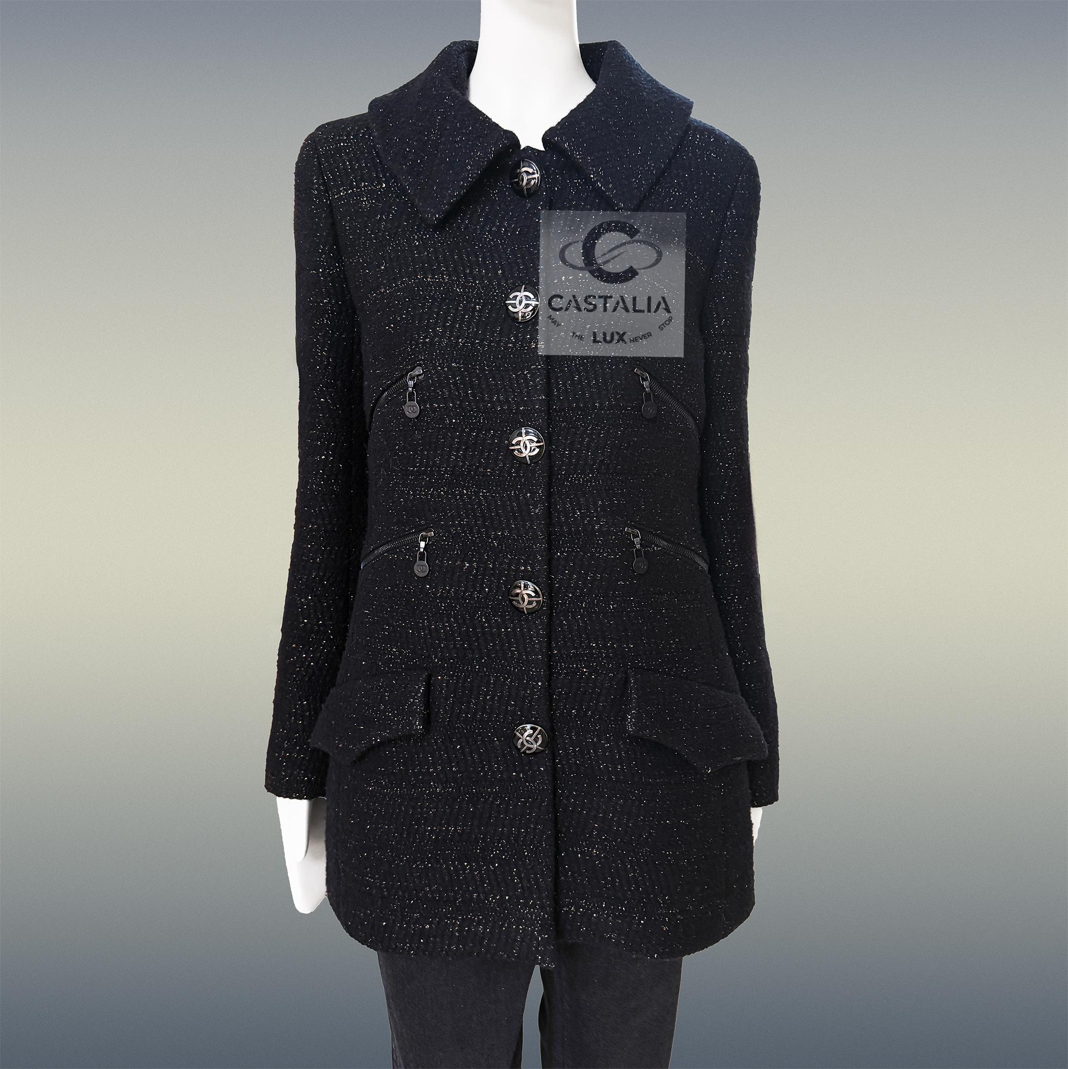 CHANEL Eternity Bound Schwarz Tweed Jacke 38 FR im Angebot 1