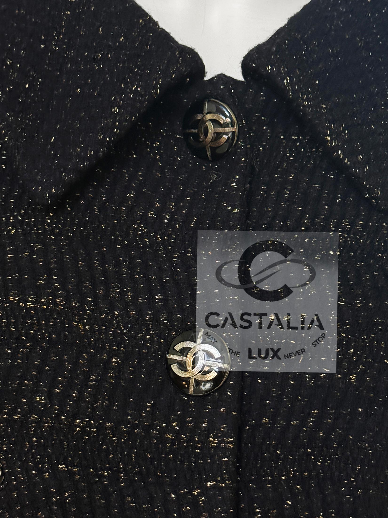 CHANEL Eternity Bound Schwarz Tweed Jacke 38 FR im Angebot 3