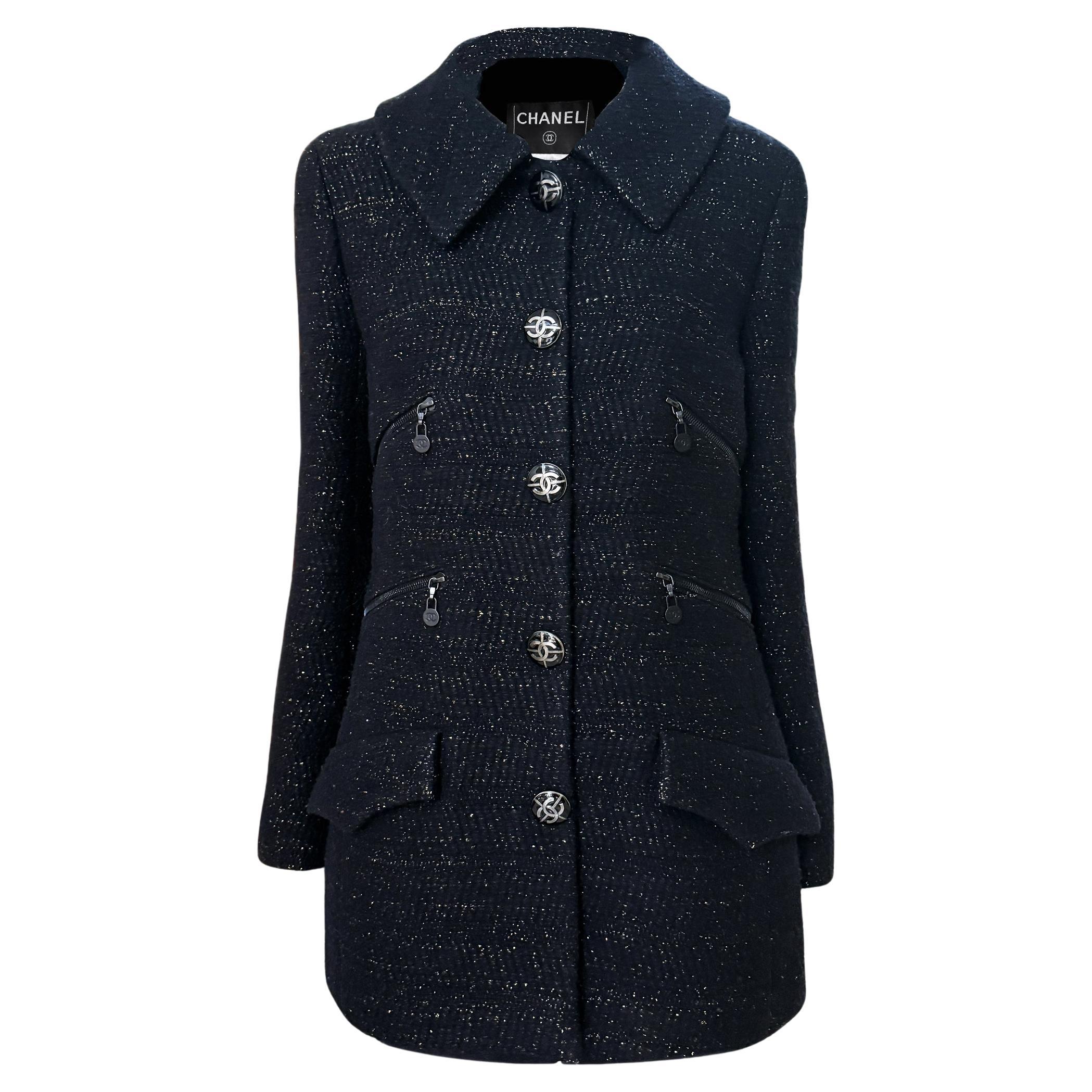 CHANEL Eternity Bound Schwarz Tweed Jacke 38 FR im Angebot