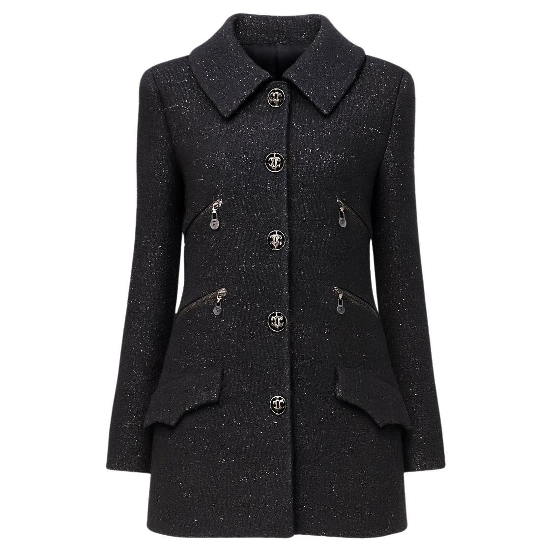 CHANEL Eternity Bound Black Tweed Jacket 38 FR