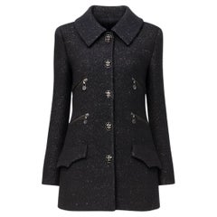 Chanel Eternity Bound, giacca in tweed nero 38 FR