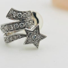 Chanel Etoile Filante 18k White Gold and Diamond Star Earrings