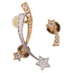 Chanel Étoile Filante White & Yellow Gold Diamond Shooting Star Earrings 0.75ct
