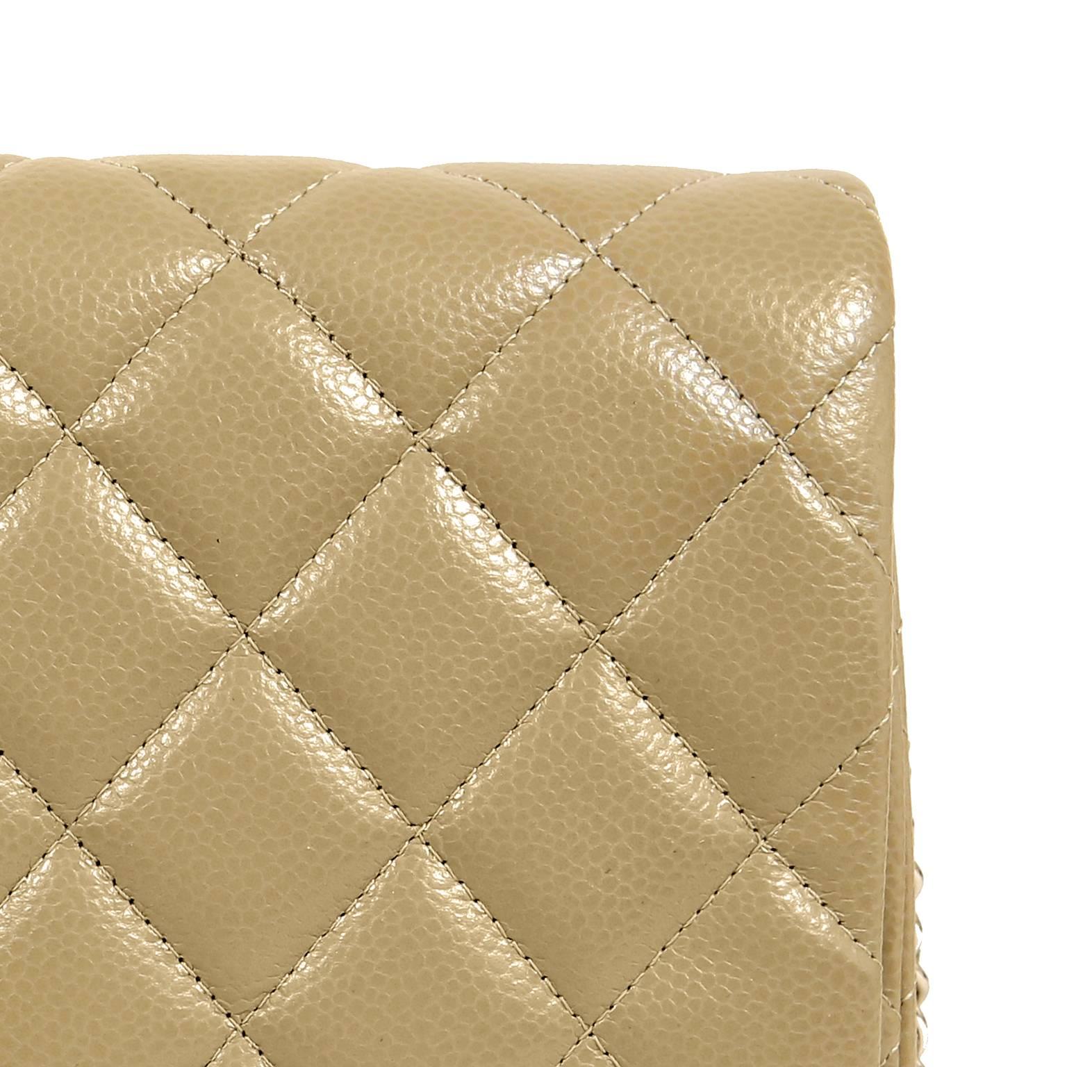 Chanel Etoupe Caviar Classic Clutch Shoulder Bag 1