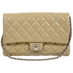 Chanel Etoupe Caviar Classic Clutch Shoulder Bag