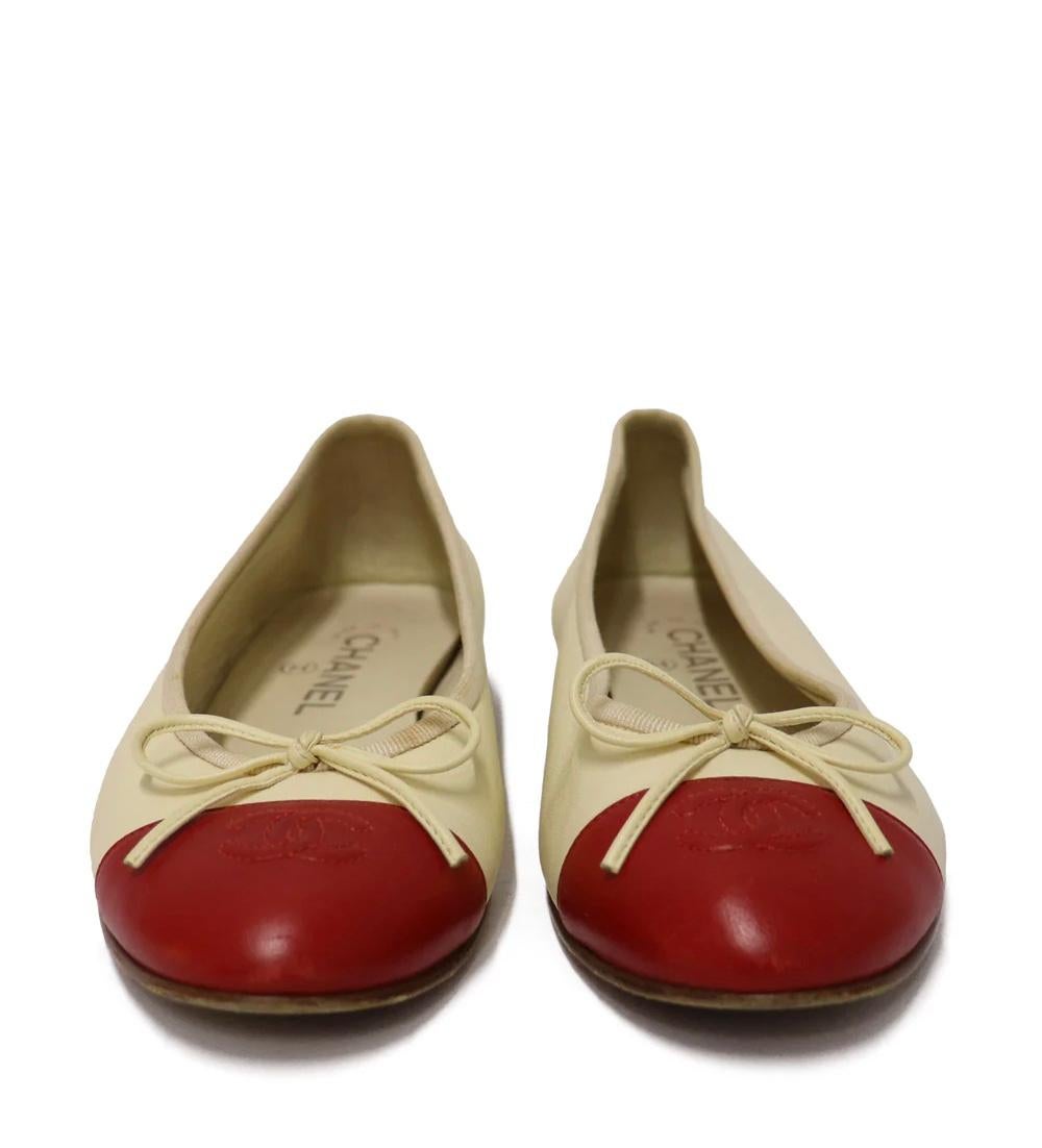 chanel flats red
