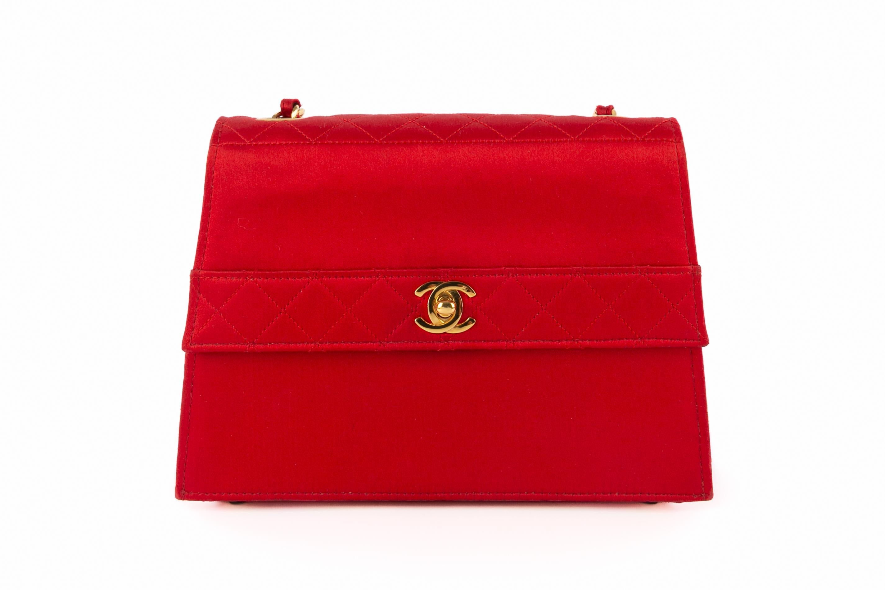 Bolso de noche Chanel 1991 Rojo en venta