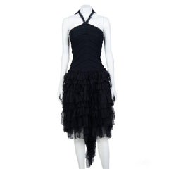 Chanel Cruise Collection Evening Dress with Black Ruffles, 2002