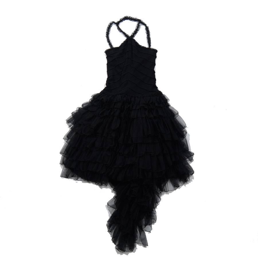 Chanel Cruise Collection Evening Dress with Black Ruffles, 2002