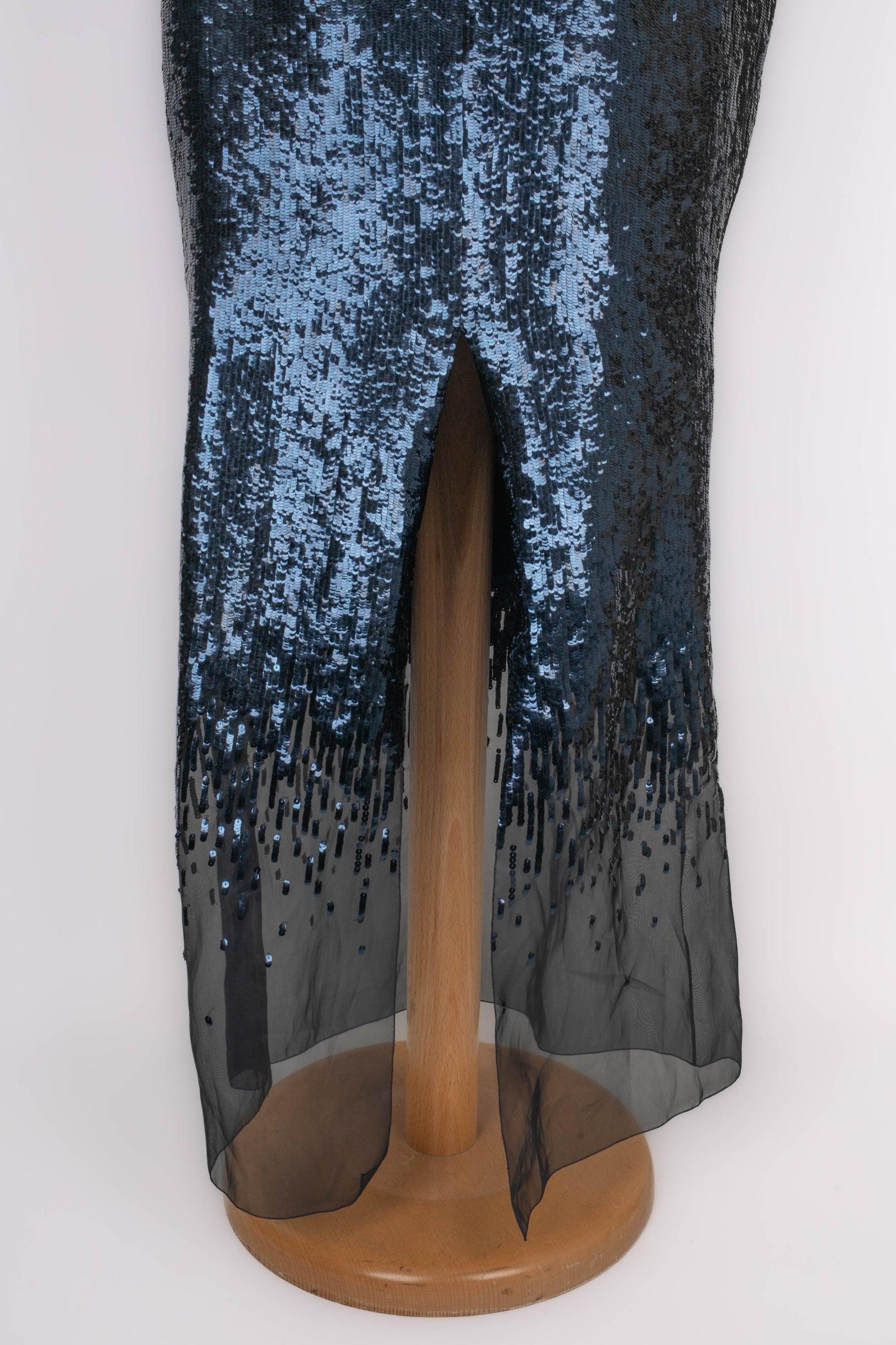 Chanel Evening Dress Haute Couture with Blue Sequins, 2012 For Sale 3