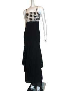 Chanel Evening Dress with Mylar Tiled Bodice and Draped Hem