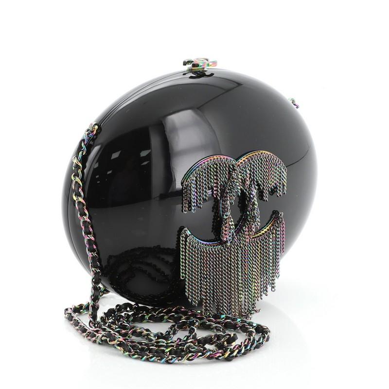 Black Chanel Evening On The Moon Minaudiere Resin with Chain Detail