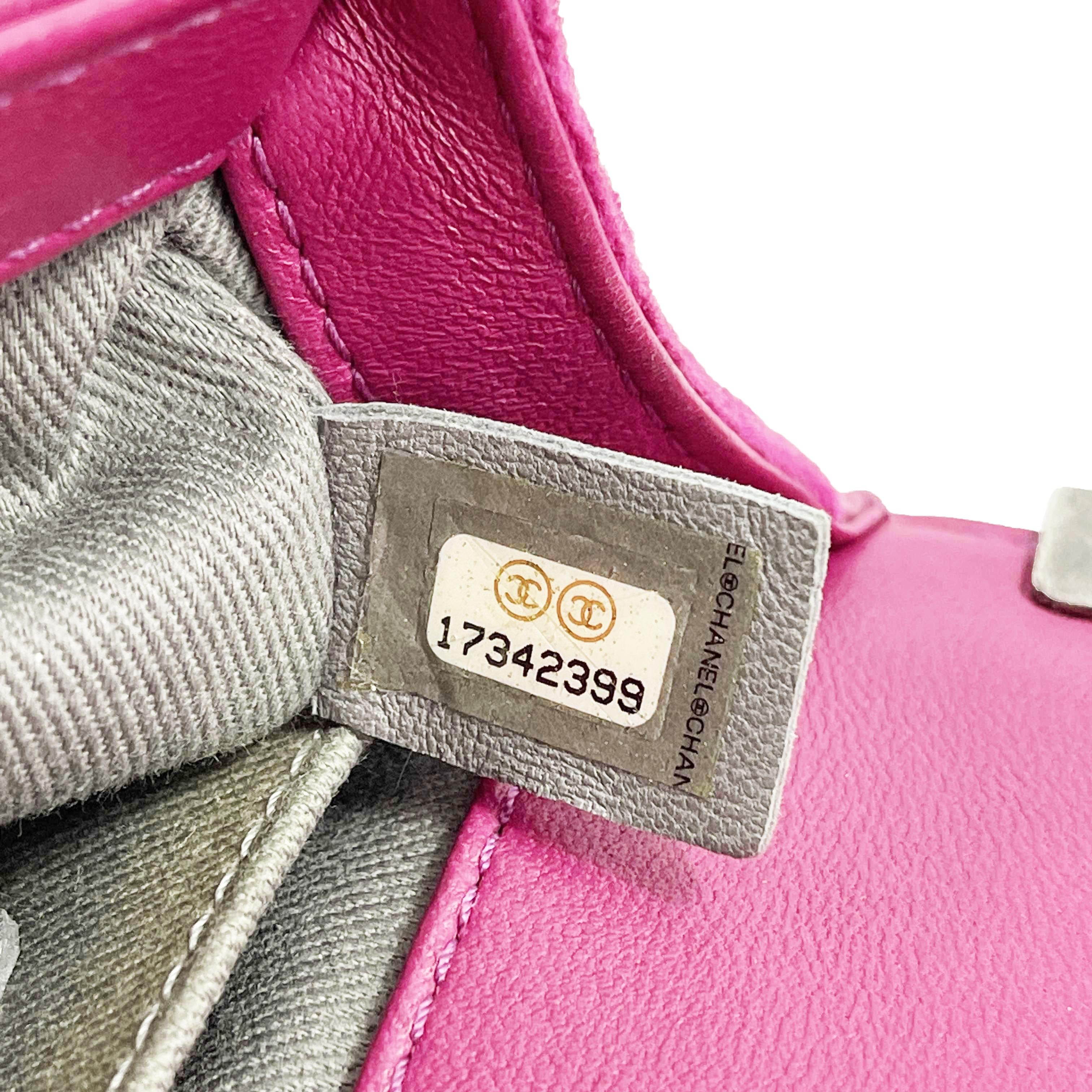 Women's CHANEL - Excellent - Mini Boy Shoulder Crossbody Velvet Leather - Pink Fuchsia -
