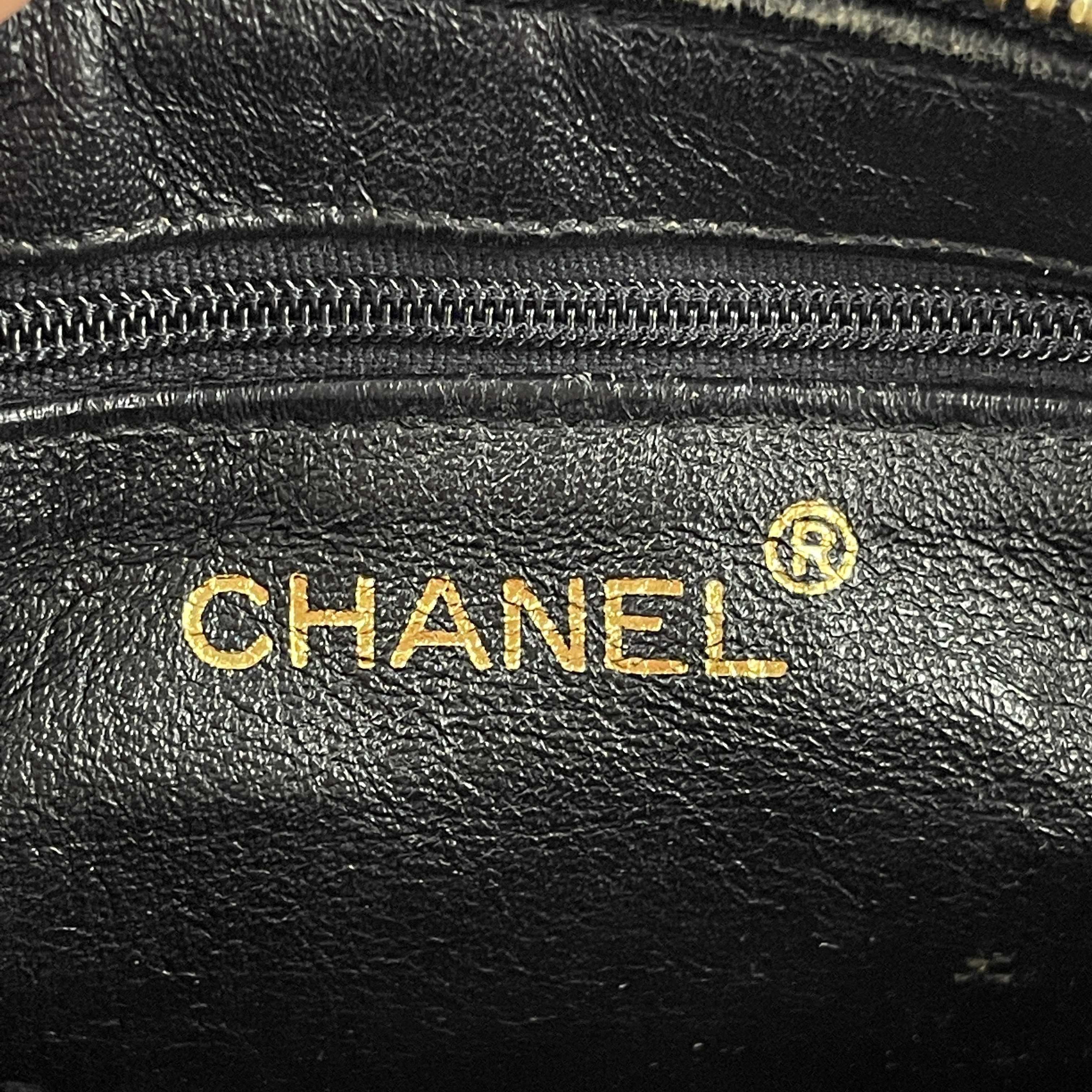 Women's CHANEL Excellent Vintage 1980's Black Mini Quilted CC Tassel Barrel Crossbody