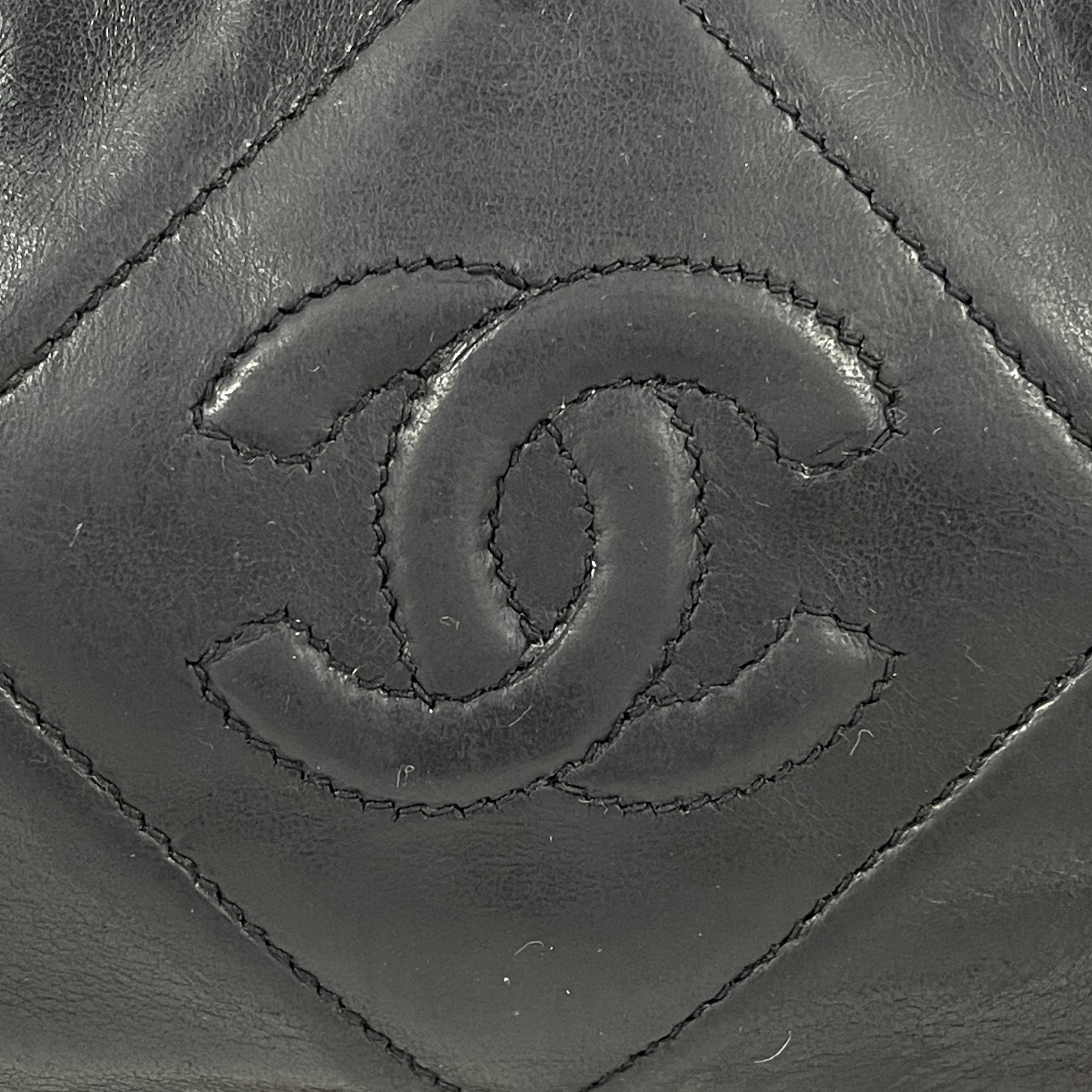 CHANEL Excellent Vintage 1980's Black Mini Quilted CC Tassel Barrel Crossbody 4