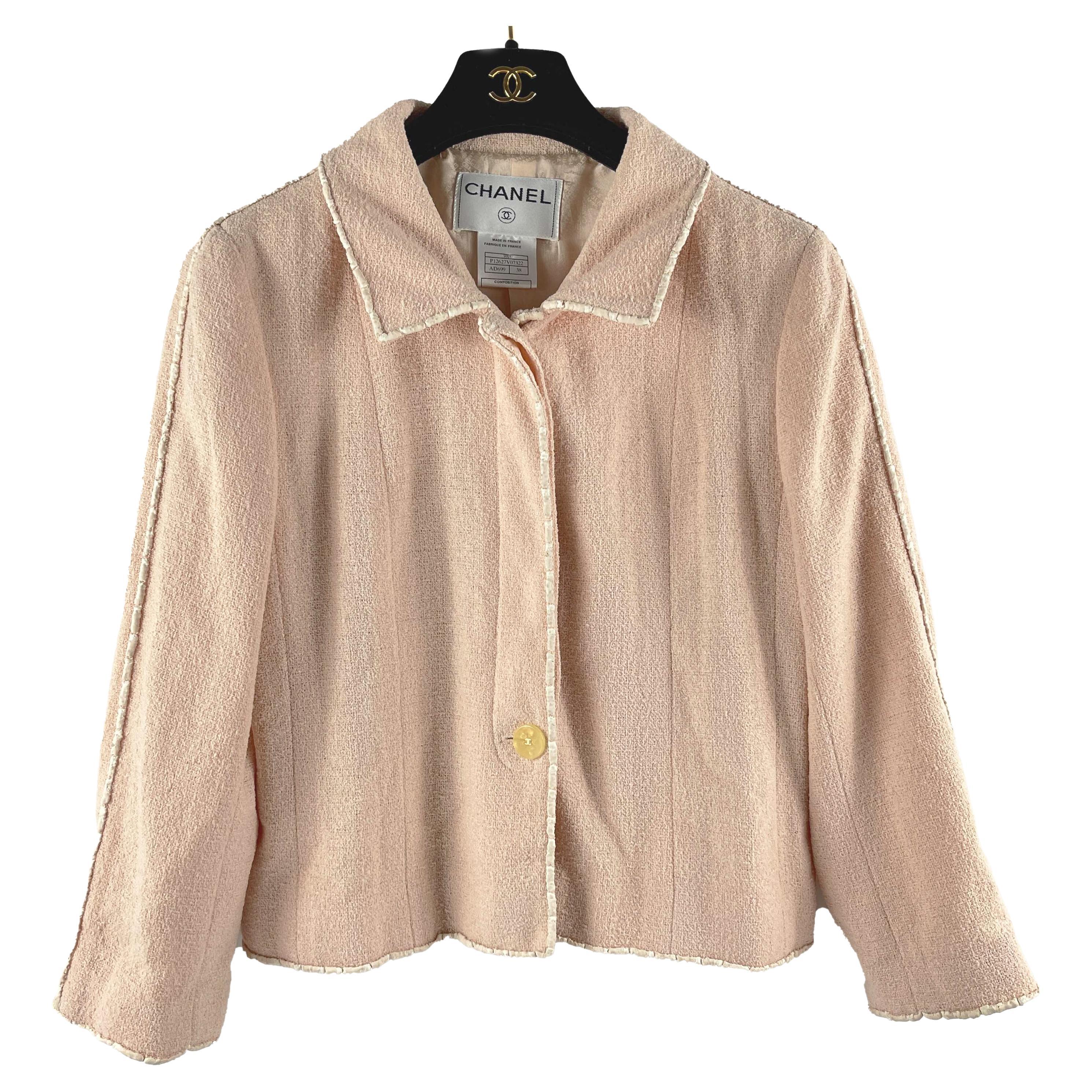 Chanel Vintage Pink Wool Boucle Jacket 36, 1994 Available For