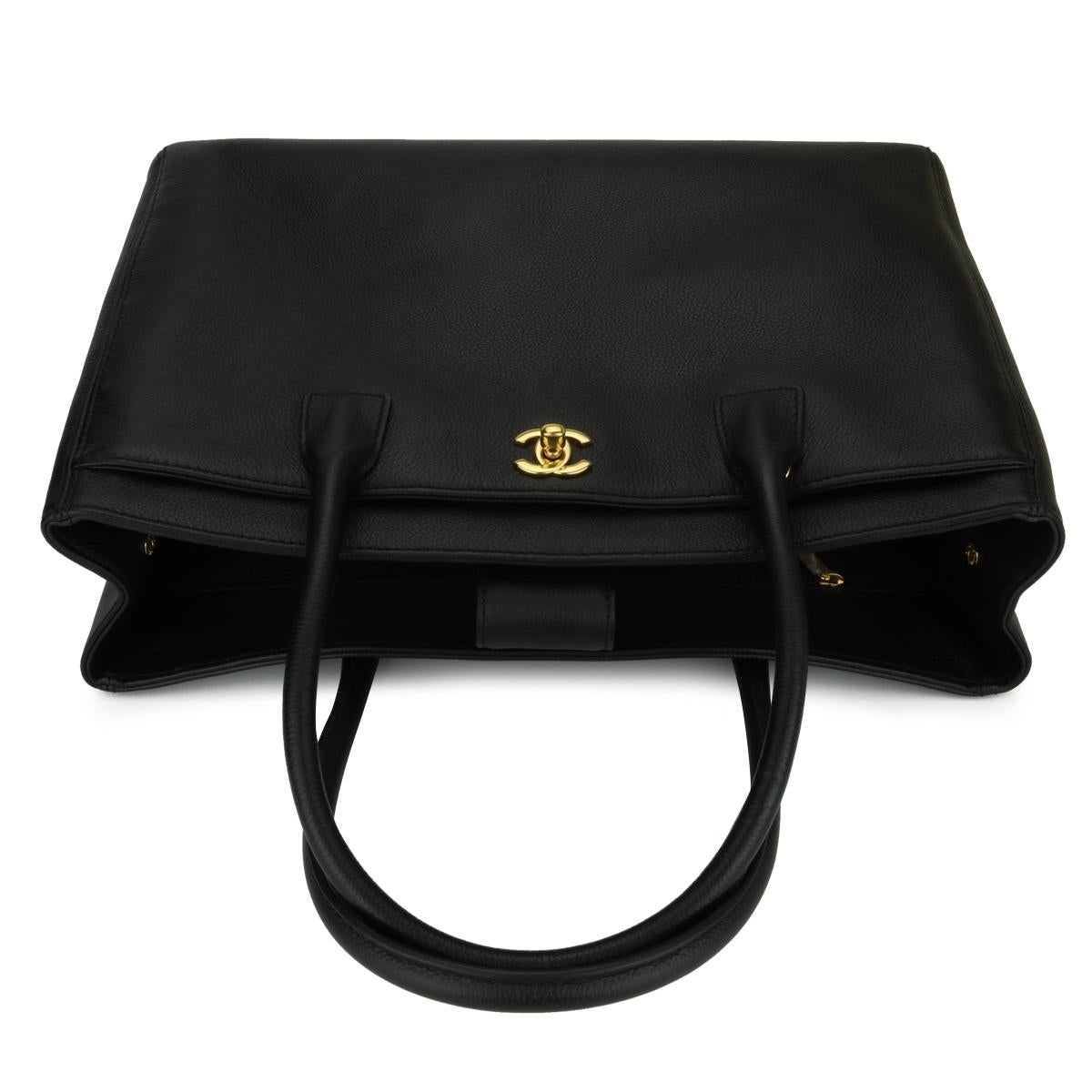 CHANEL Executive Cerf Tote Black Calfskin with Gold Hardware 2013 5
