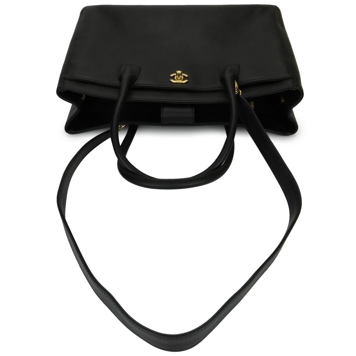 CHANEL Executive Cerf Tote Black Calfskin with Gold Hardware 2013 6