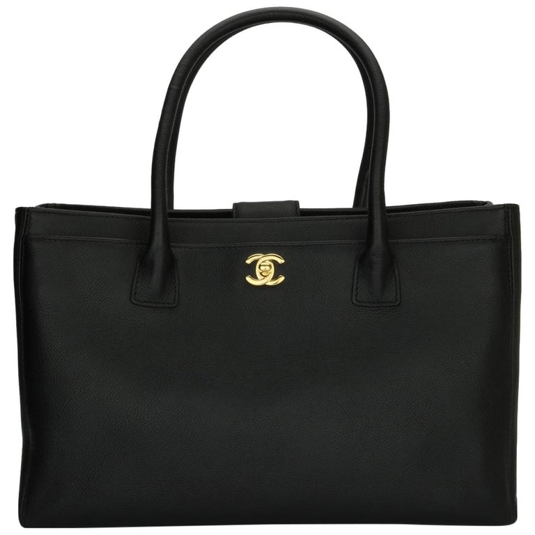 CHANEL Executive Cerf Tote Black Calfskin with Gold Hardware 2013 at ...