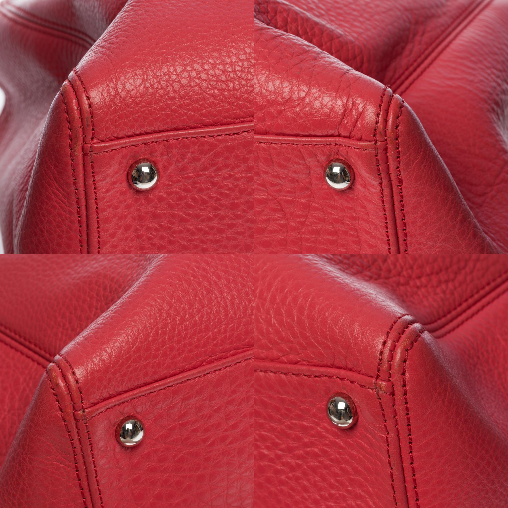 Chanel Executive Tote bag with shoulder strap in coral pink grained leather, SHW 4
