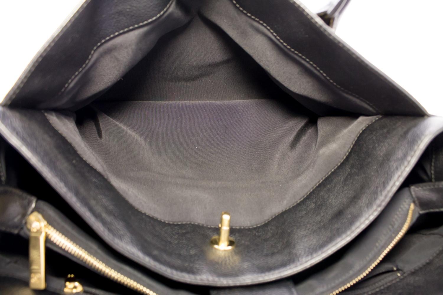 CHANEL Executive Tote Caviar Shoulder Bag Handbag Black Gold Strap 12
